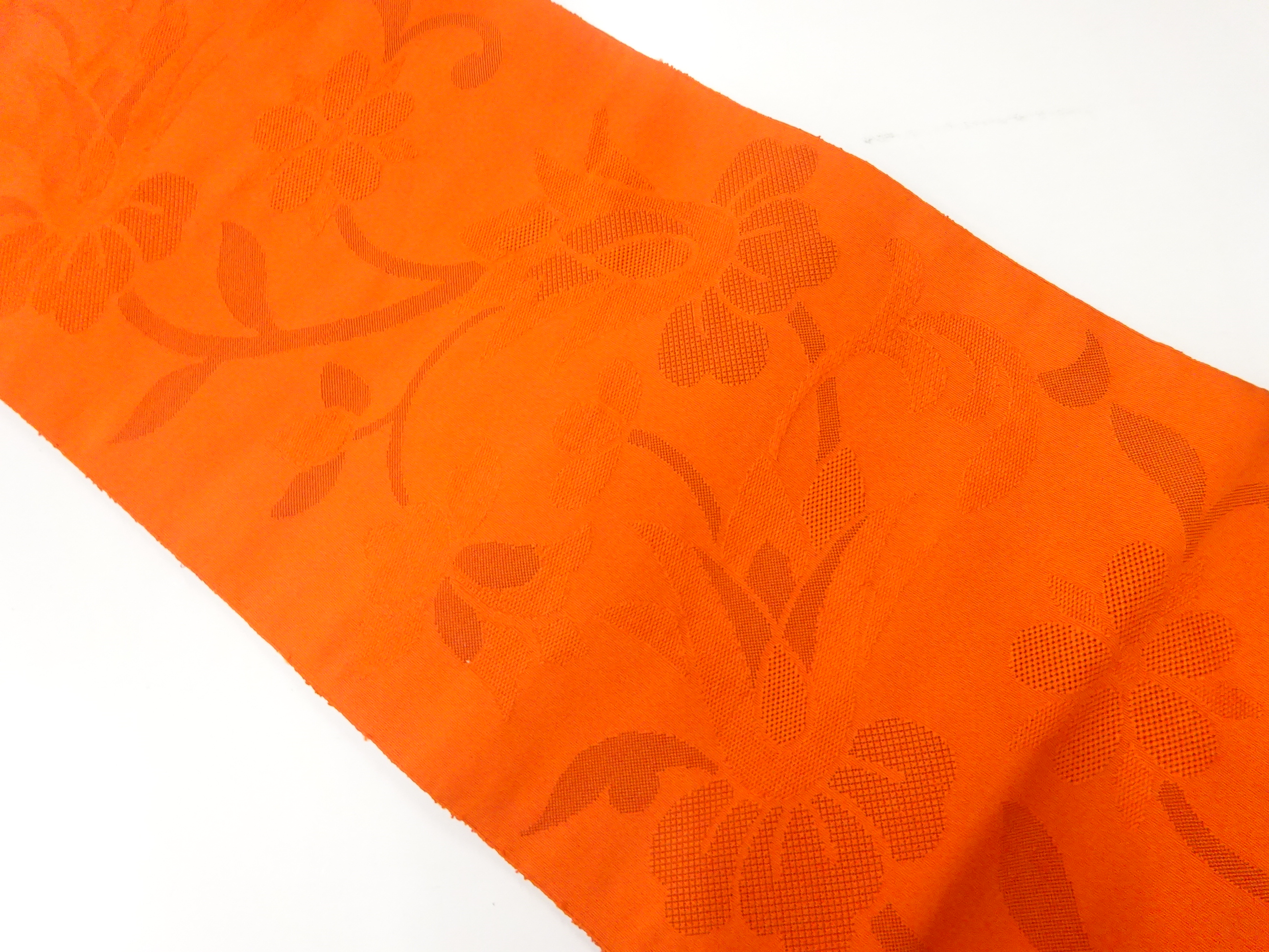JAPANESE KIMONO / VINTAGE NAGOYA OBI / WOVEN FLOWER ARABESQUE